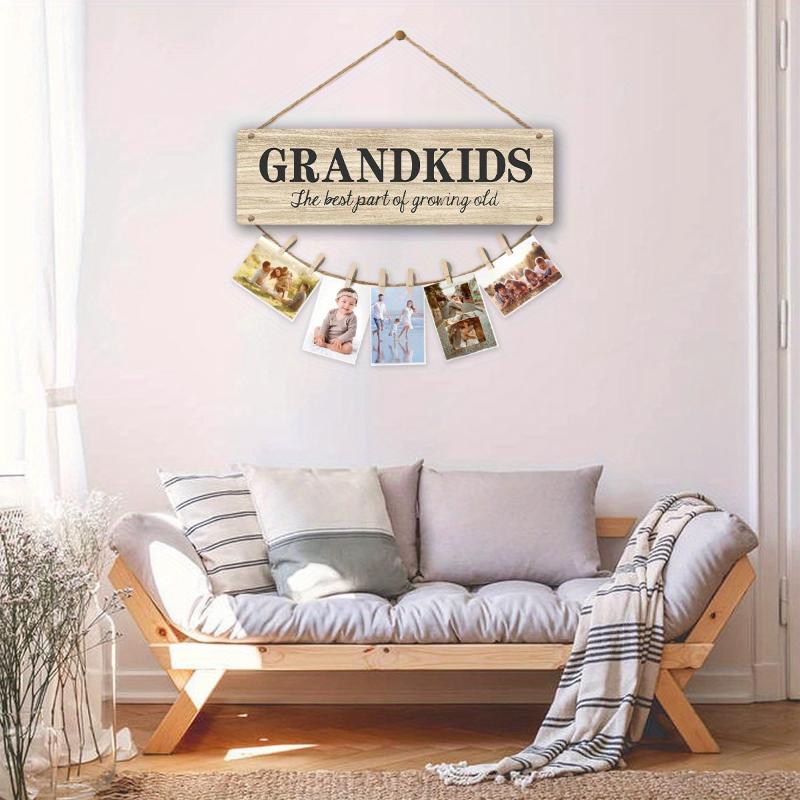 Heartfelt Connections - Grandparents Photo Holder, United in Love Design - Perfect Christmas or Birthday Gift for Grandma & Grandpa from Adoring Grandkids Decor Hanging