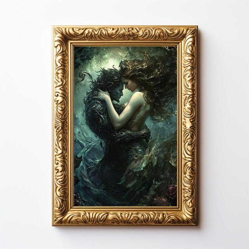 Hades Persephone Queen Underworld Love Story Fine Print Giclee, Gothic Love Vintage Painting, Witchy Artwork, Pagan Gods Esoteric Art