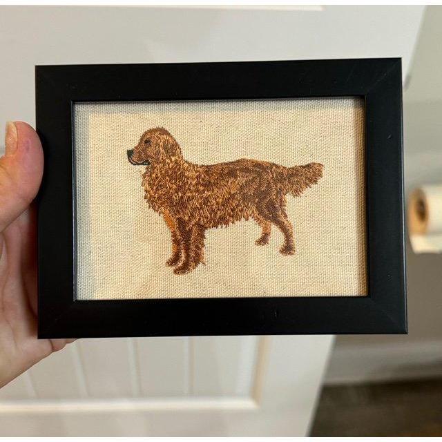 Golden Retreiver Machine Embroidered and Framed!  Other Breeds Available!