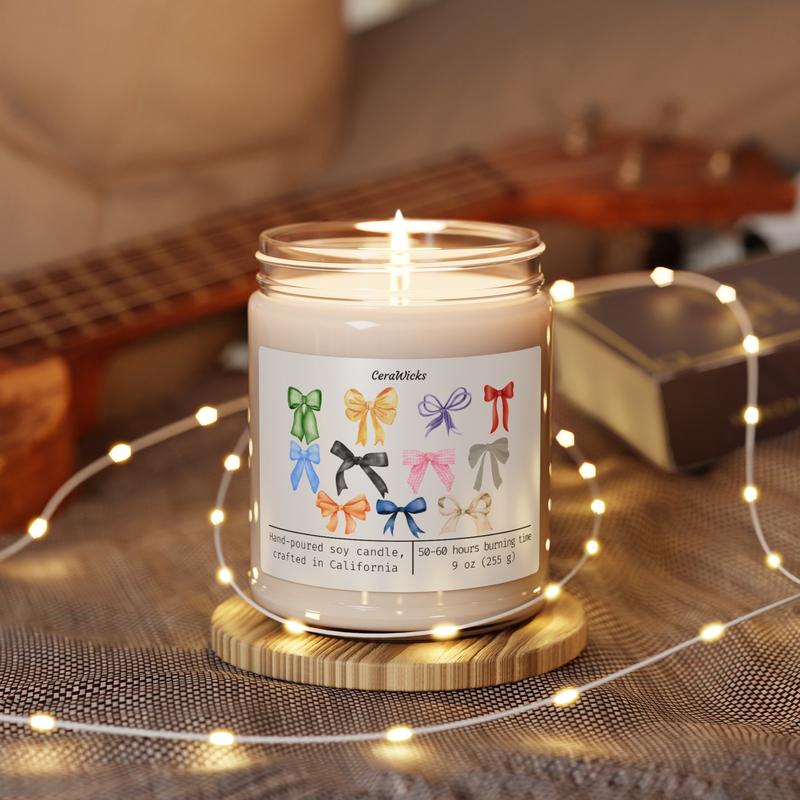 All Eras Candle, Coquette Home Decor Gift Inspired By Taylor's Era Color Bows Candle Birthday Gift For Swifties, Christmas Gift For Her