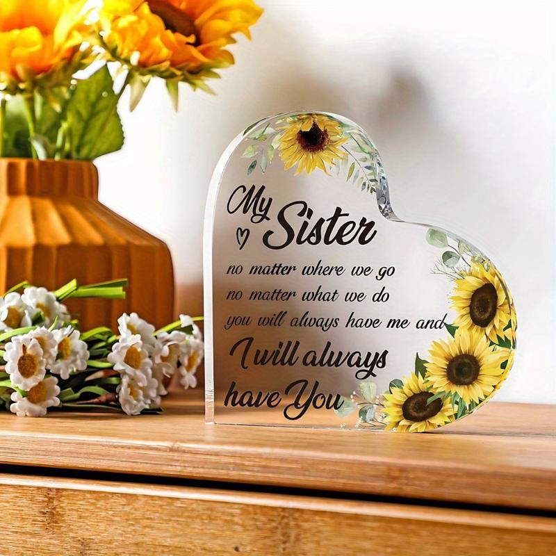 Friends Gifts for Women Friendship Bestie Plaque for Female Best Sunflower Flower Gift Sister Gift Birthday Thank You Gift for Women Acrylic Friendship