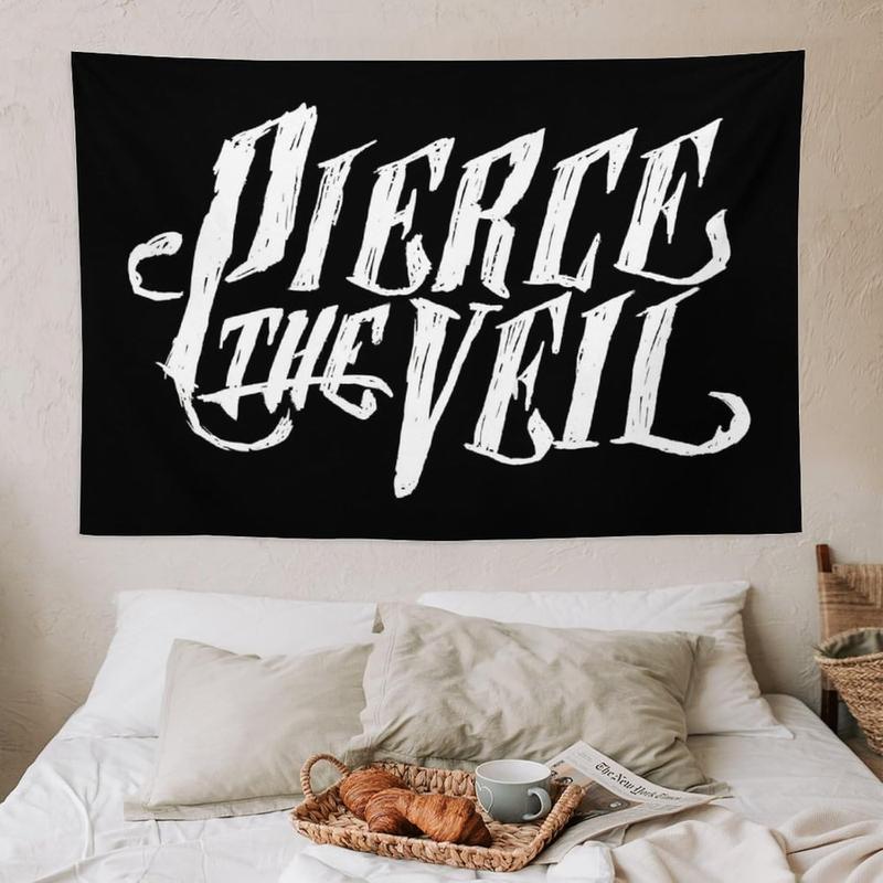 Pierce Rock Band The Veil Tapestry 40x60 Inch Music Posters Hanging Wall Art for Living Room College Dorm Room Decor Banner Flag Black