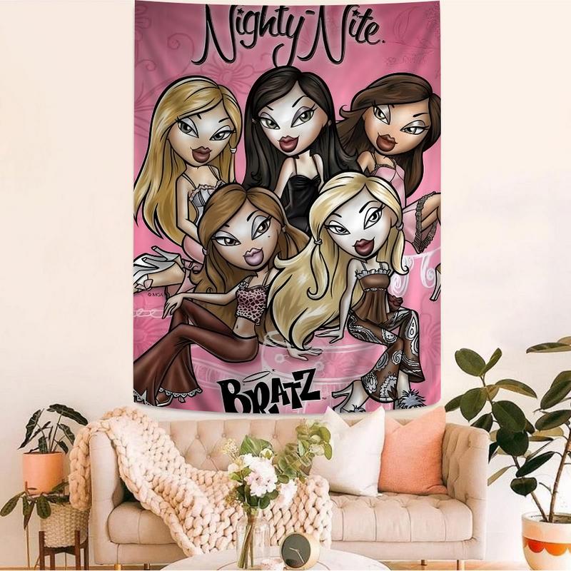 Bratz Doll Classic Anime Printed Large Wall Tapestry Art Science Fiction Room Home Decor Decor Blanket