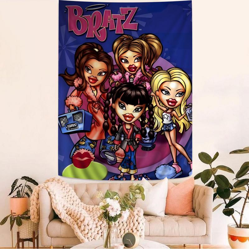 Bratz Doll Classic Anime Printed Large Wall Tapestry Art Science Fiction Room Home Decor Decor Blanket