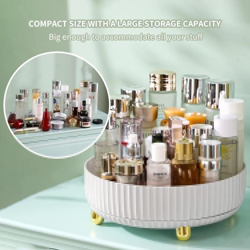 funest Makeup Perfume Organizer, 360 Degree Rotating Lazy Susan Cosmetic Desk Storage Lotions Display Case Round Tray with Large Capacity, for Your Jewelry Boxes