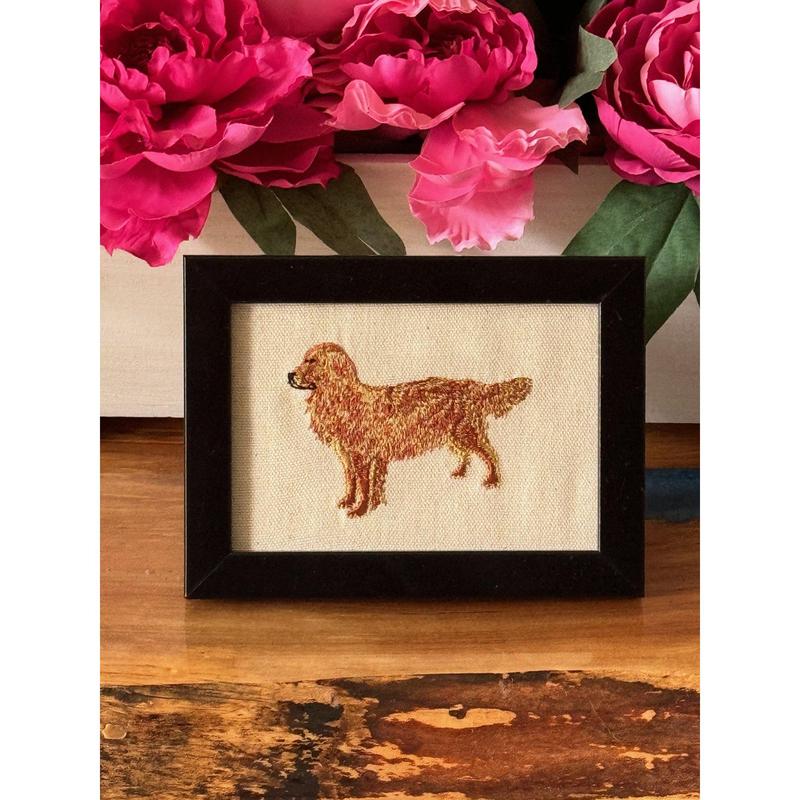 Golden Retreiver Machine Embroidered and Framed!  Other Breeds Available!