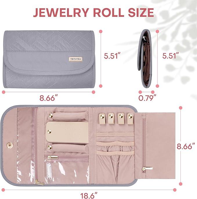 Women's Travel Jewelry Box Manager, foldable, lightweight, jewelry storage roll, for earrings, necklaces, rings Organiser christmas 2024 ornament