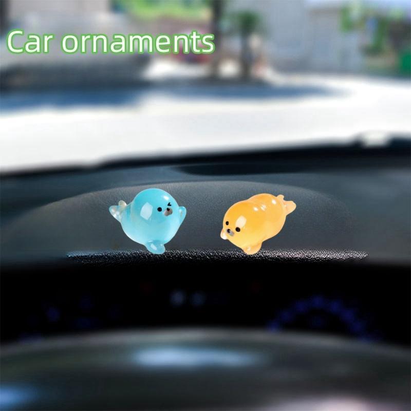 Random Color Luminous Seal Decoration, Cute Glow in The Dark Seal Ornament, Mini Decorative Resin Craft for Home & Garden & Car