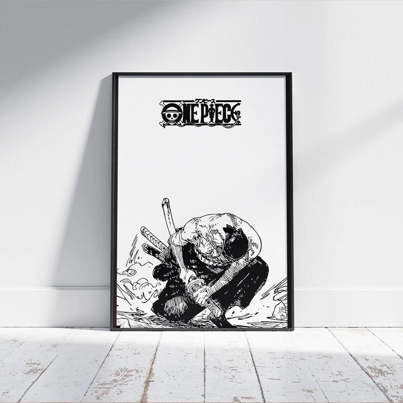 Anime Posters, One Piece Poster, Monkey D Luffy Poster, Roronoa Zoro Art, Portgas D Ace, One Piece Manga Gallery Iconic Characters of Manga Masterpiece Wall Art Poster Minimalist Room Decor