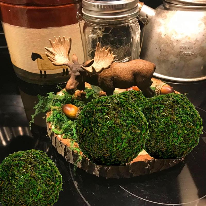 Green Moss Decorative Ball,Handmade (3.5