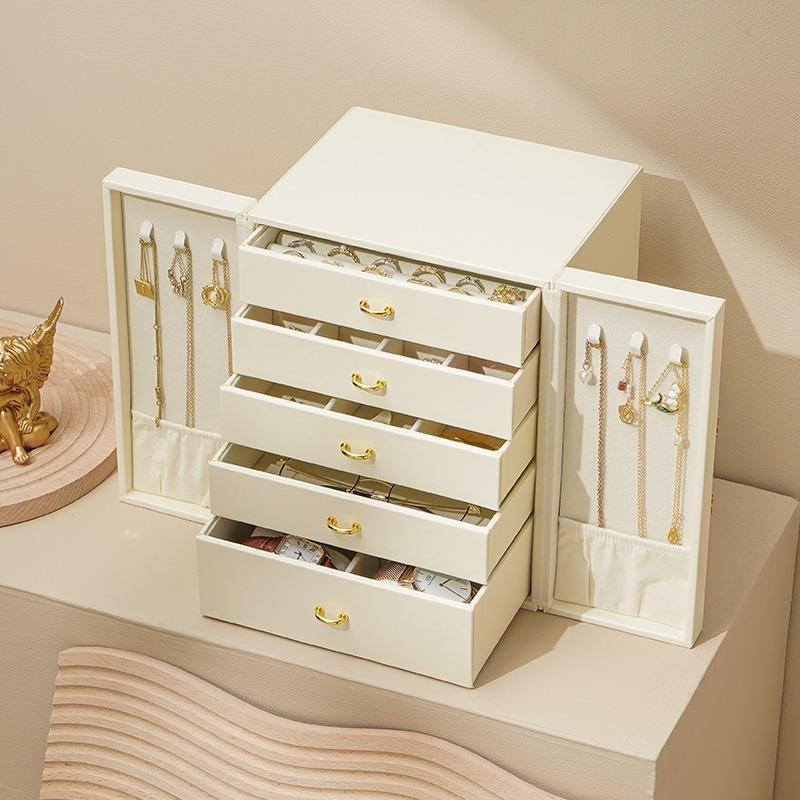 Jewelry Storage Box, 1 Count Multi Layer Jewelry Organizer, Jewelry Storage Box for Necklace Ring Bracelet Watch, Home Organizer