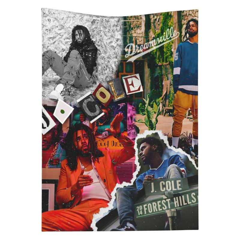 J.Rapper Cole Tapestry Wall Hanging Art For Living Room Bedroom Dorm Decorations Wall Art Banners Poster Porch Hangings Bed Cover Picnic Throws 60x51 Decorative Print