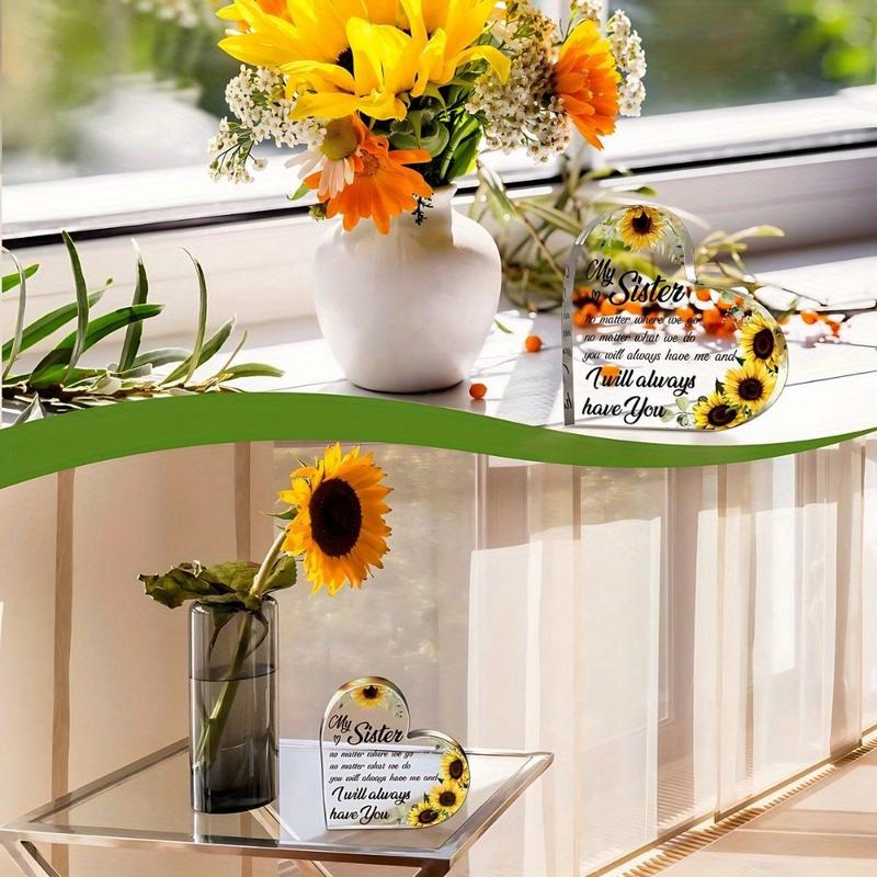 Friends Gifts for Women Friendship Bestie Plaque for Female Best Sunflower Flower Gift Sister Gift Birthday Thank You Gift for Women Acrylic Friendship