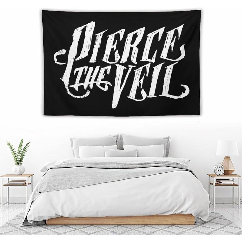 Pierce Rock Band The Veil Tapestry 40x60 Inch Music Posters Hanging Wall Art for Living Room College Dorm Room Decor Banner Flag Black