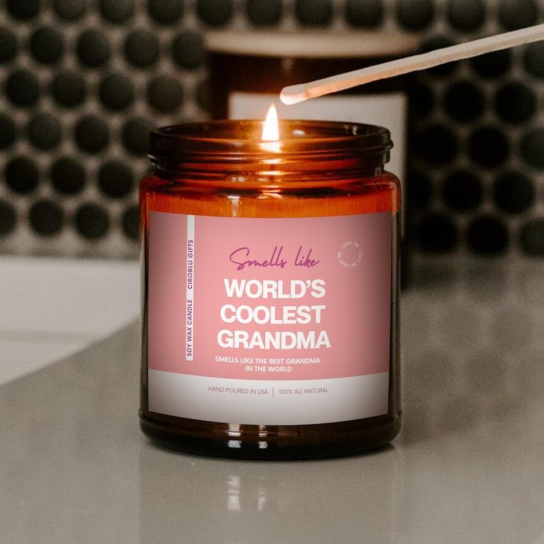 Grandmama Gift Smells Like World's Coolest Grandma Soy Wax Candle Gift For Grandmother Funny Grandma Candle Eco Friendly 9oz Candle