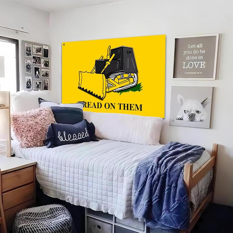 Tread On Them Flag Killdozer Flag 40X60 INCH Funny Man Cave Wall Banner for Room Teen Girls Indoor Outdoor Party Bedroom and College Dorm Wall Decor Tapestry Gifts