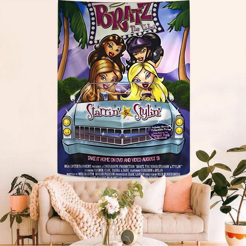 Bratz Doll Classic Anime Printed Large Wall Tapestry Art Science Fiction Room Home Decor Decor Blanket