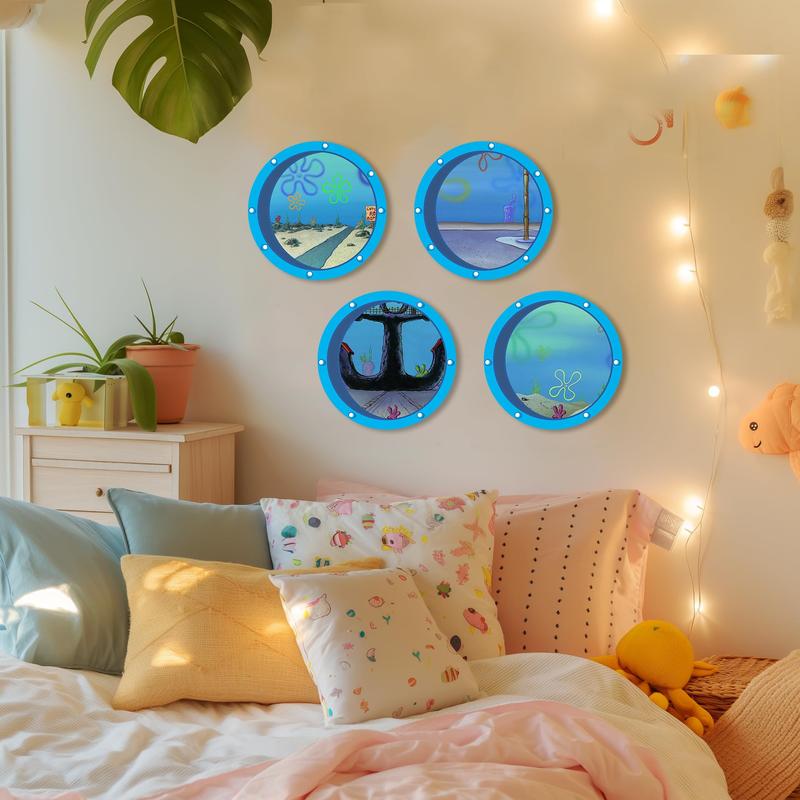 Funny Ocean Porthole Cool Room Decor - Room Decor Y2K for Dorm, Teen Bedroom,decoration poster leaf tape ornaments artistic photo print window vinyl .12