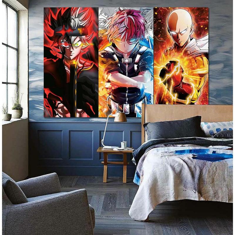 Anime Tapestry-Anime Canvas Wall Art-Anime Poster Birthday Backdrop-Anime Party Room Decor-College Dormitory Room Wall Decor 60x40 Inches