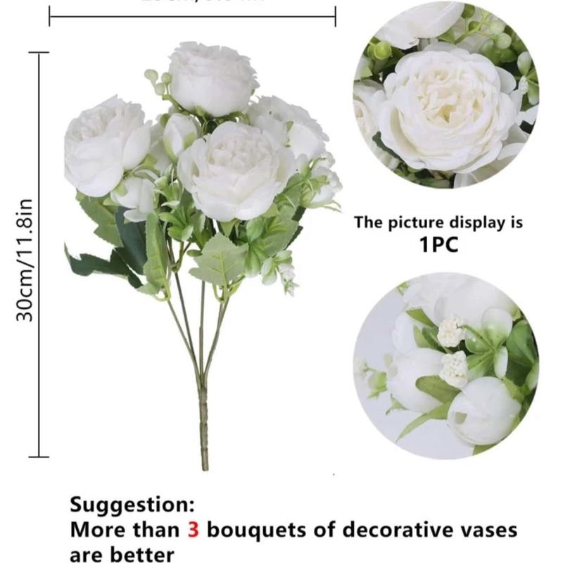 1bouquet Artificial Peony Mixed Blossom Bridal Bouquet Material for Wedding Decor - Ornaments