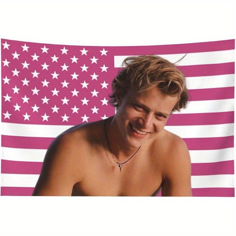 JJ Maybank Pink American Flag Tapestry - Perfect for Dorms, Bedrooms, Living Rooms & Office Parties