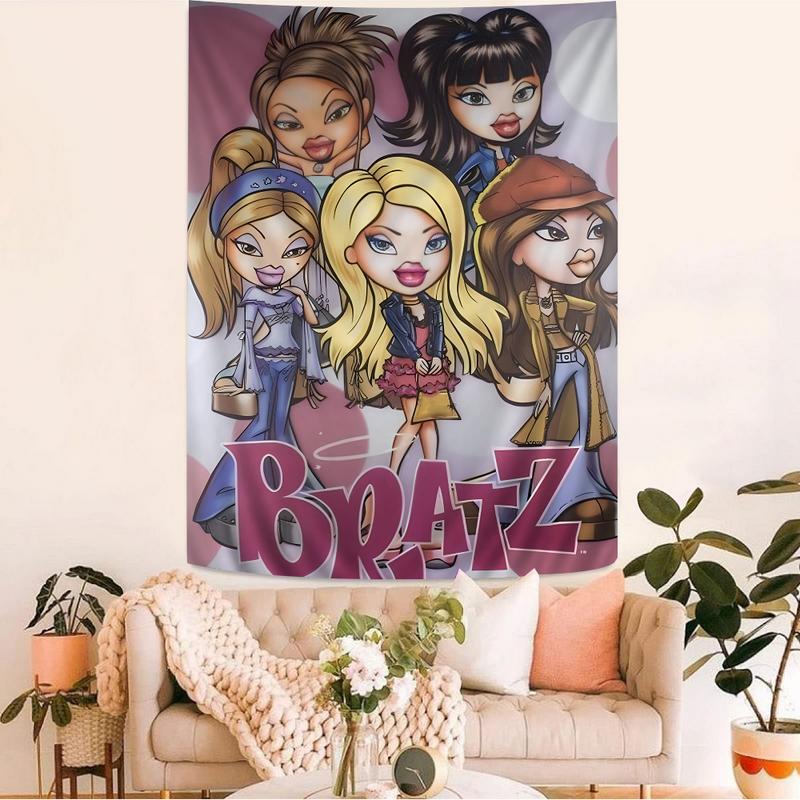 Bratz Doll Classic Anime Printed Large Wall Tapestry Art Science Fiction Room Home Decor Decor Blanket