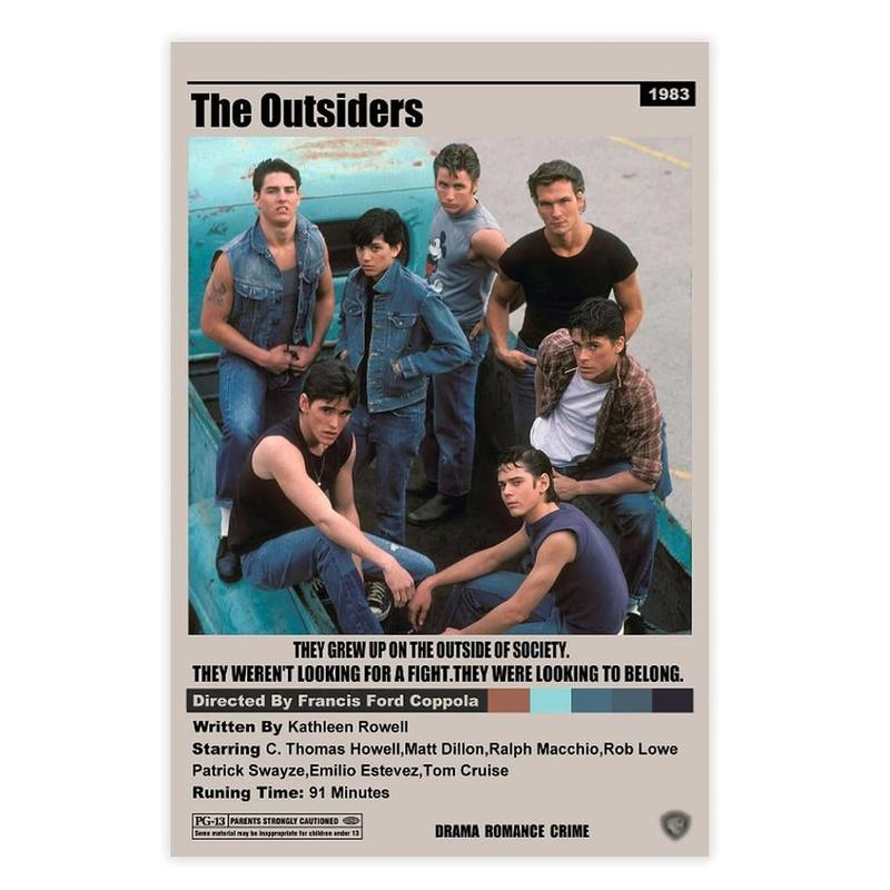 The Outsiders movie poster Classic 80s Flim Canvas Decoration music