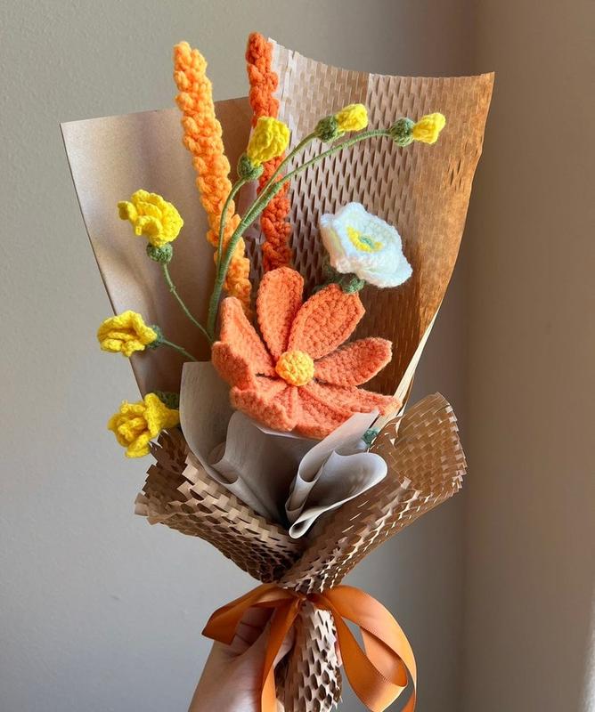 Crochet Flowers Bouquet, Sunflower,Christmas gift, , Handmade Gift, Finished Product, Birthday, Girlfriend, Mom, Grandma, Wife, Gift For Her