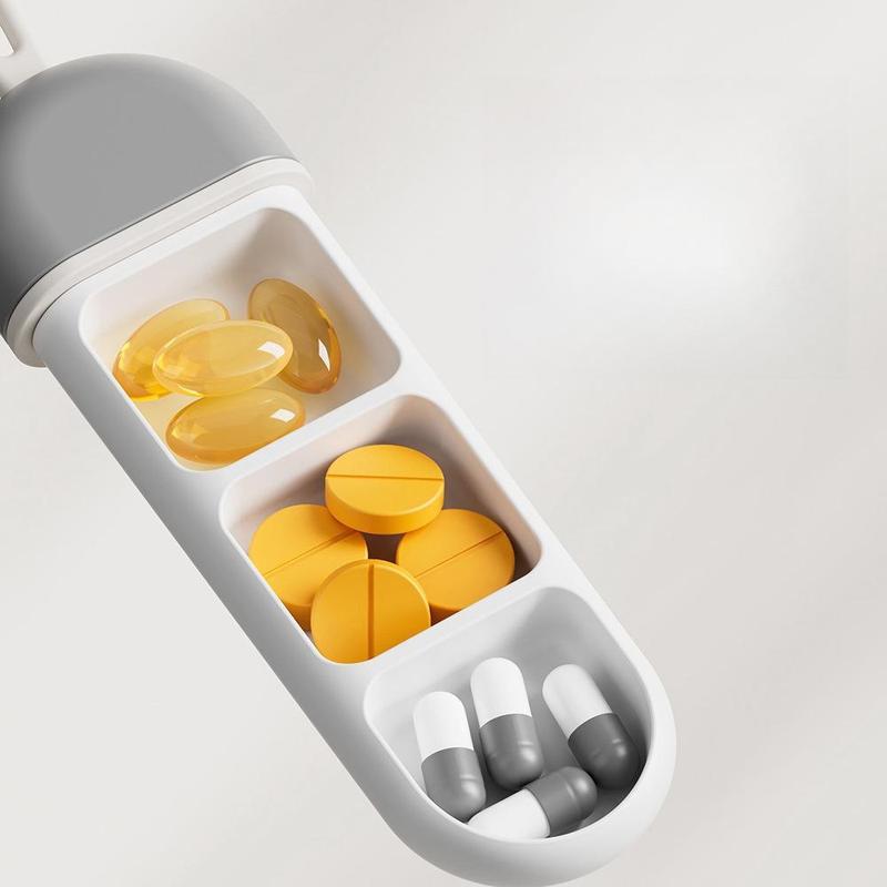 Portable Pill Storage Box, 2 Counts Multi-grid Pill Organizer, Travel Pill Box, Pill Storage Container for Home & Travel