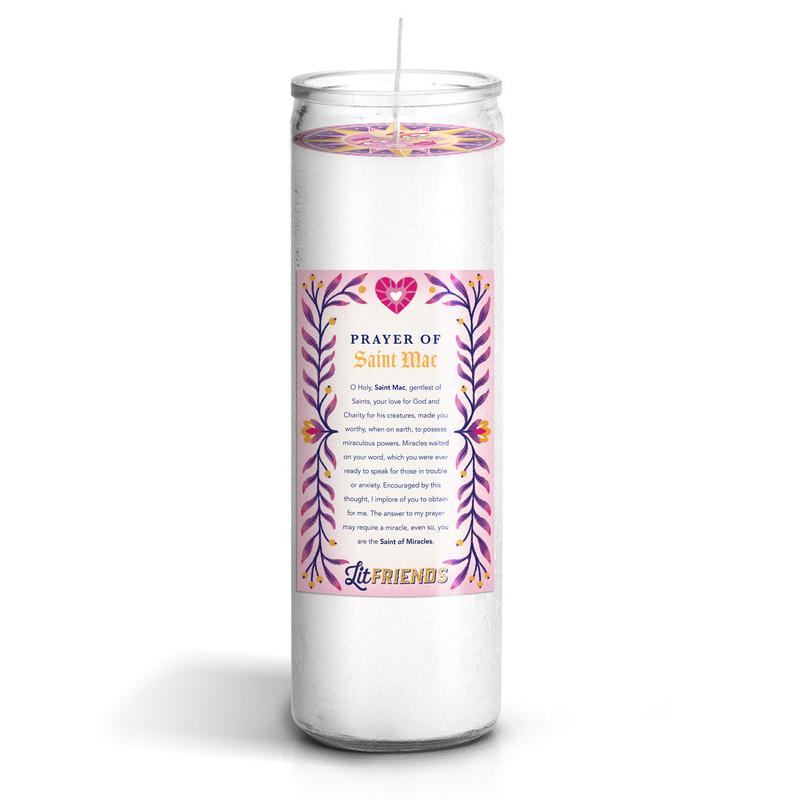 Saint Mac Miller Celebrity Prayer Candle: Non Scented | 8 inch Glass Prayer Votive - 100% Handmade in USA | Funny Gift Idea