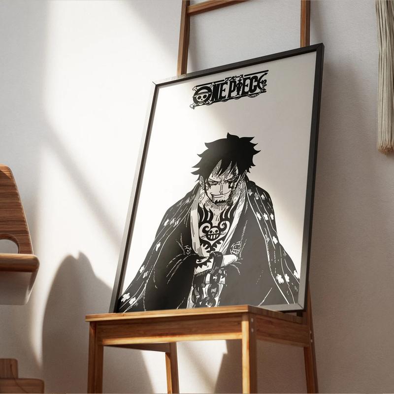 Anime Posters, One Piece Poster, Monkey D Luffy Poster, Roronoa Zoro Art, Portgas D Ace, One Piece Manga Gallery Iconic Characters of Manga Masterpiece Wall Art Poster Minimalist Room Decor