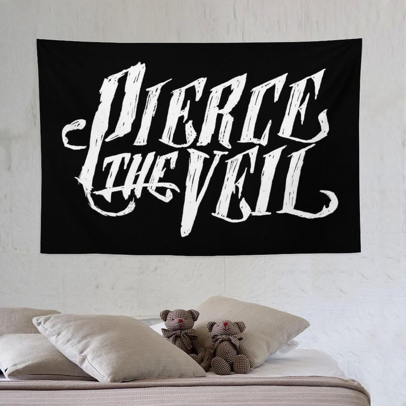 Pierce Rock Band The Veil Tapestry 40x60 Inch Music Posters Hanging Wall Art for Living Room College Dorm Room Decor Banner Flag Black