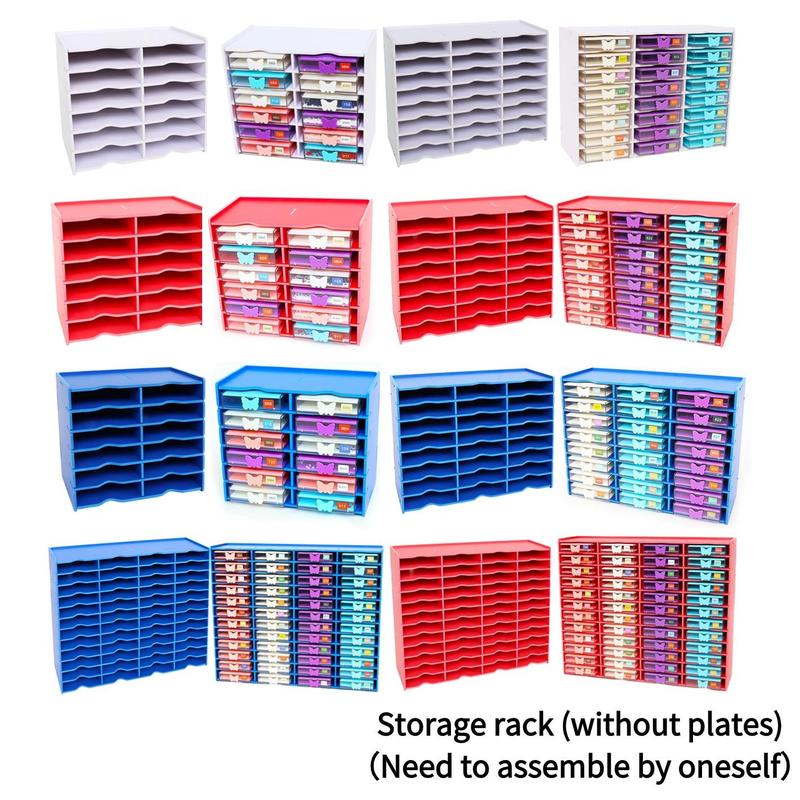 Desktop Colorful Storage Box, 1 Count DIY Diamond Arts Colorful Painting Tool Storage Rack with Boxes, Assembleable Storage Shelf for Home Office