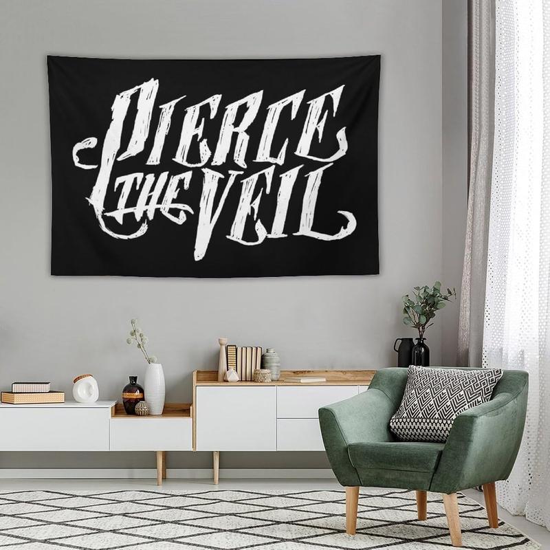 Pierce Rock Band The Veil Tapestry 40x60 Inch Music Posters Hanging Wall Art for Living Room College Dorm Room Decor Banner Flag Black