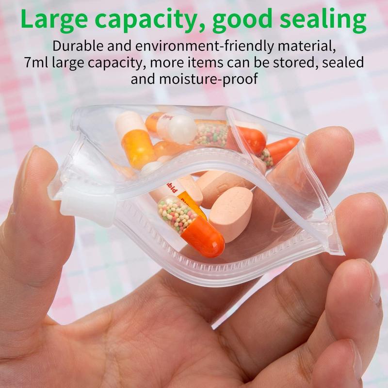 Reusable Pill Storage Pouch Bags (14 Pieces), Small Portable Pill Baggies Pill Packets for Medicine Travel Organizer with Zipper Slide Lock for Self Sealing