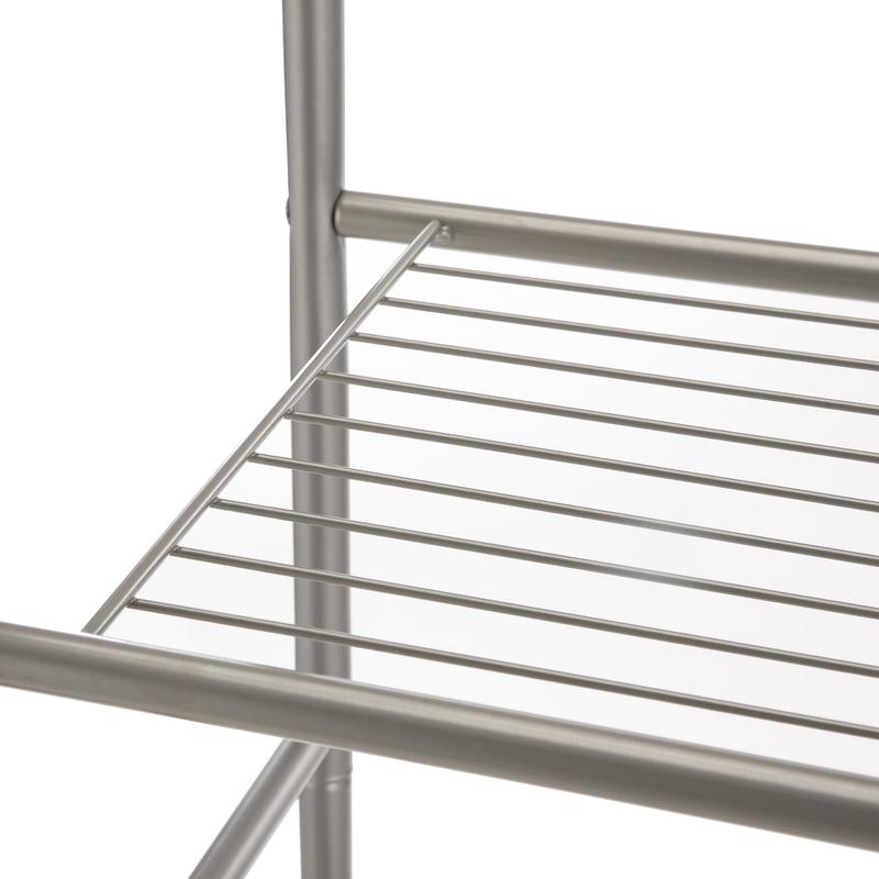 Mainstays 3-Shelf over the Toilet Steel Storage Shelf Unit, Satin Nickel, Holds up to 30 Lb Capacity No Brand Organiser Racks