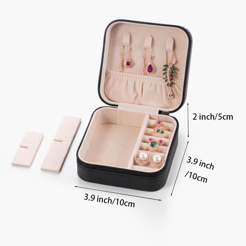 Portable Travel Jewelry Box, Multi-grid Jewelry Organizer, Jewelry Storage Box for Ring, Earrings, Necklace, Bracelet