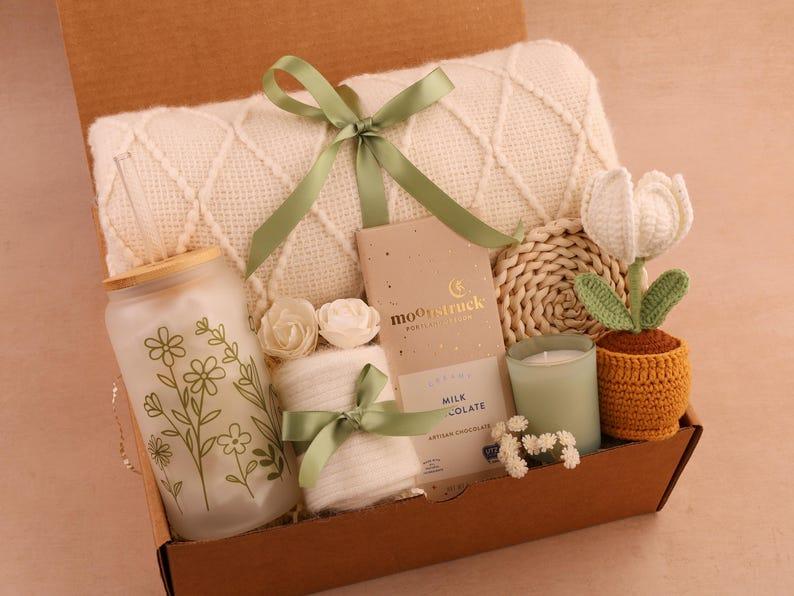 Hug In A Box, Encouragement Gift, Mom Gift Set, Hygee Gift Box, Thinking Of You Box, Cozy Care Package,  Blanket Gift Box