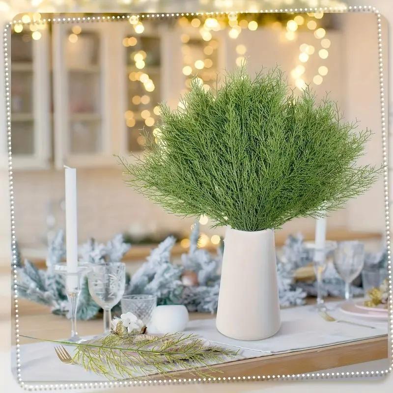 Artificial Pine Leaves, 20pcs set Fake Pine Twigs, DIY Decorative Plant for Home Party Wedding, Home Decor Supplies