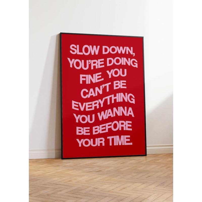 Vienna - Slow Down you Child - Song Lyrics Print - Music Wall Art - Disco Pop Poster - Music Prints, indie music posters Artistic Photo DecorationNoframe