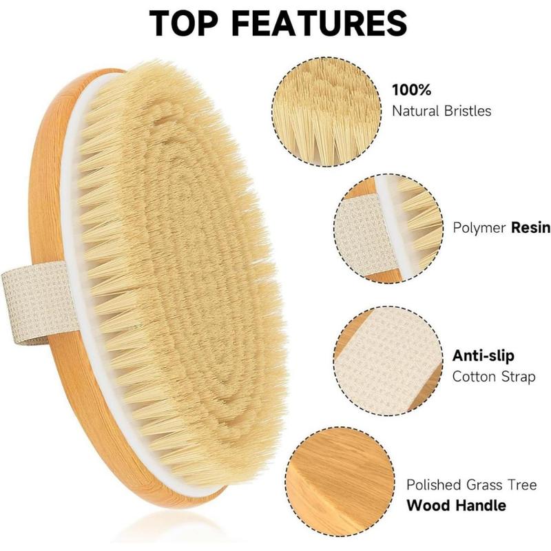 Dry Brushing Body Brush, Exfoliating Body Scrubbers, Natural Bristles for Dry Skin, Improve Circulation, Stop Ingrown Hairs, Reduce Acne and Cellulite(Creative Life Pavilion) Accessories