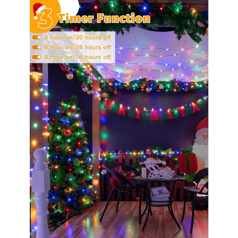 {8-10day}Christmas Lights 1200 LED 394 FT, Waterproof Outdoor String Lights with Remote and Timer, Christmas Tree Lights with 8 Modes Dimmable, Fairy Lights for Holiday Decor (Multicolor)