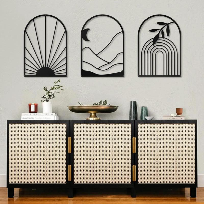 Hollow Iron Wall Art, 3pcs Modern Wall Decor, Wall Hanging Decor For Living Room & Bedroom