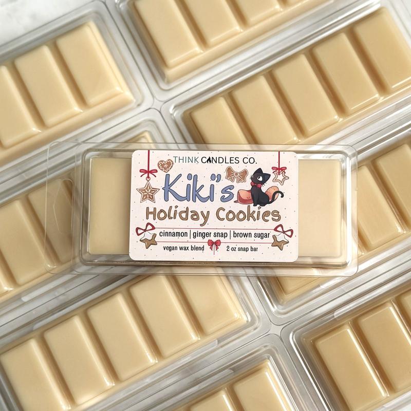 Kiki's Holiday Cookies Candle | Hand Poured Vegan Wax Blend Candle | Holiday Candle | 9 oz, 4 oz, 2 oz Snap Bar