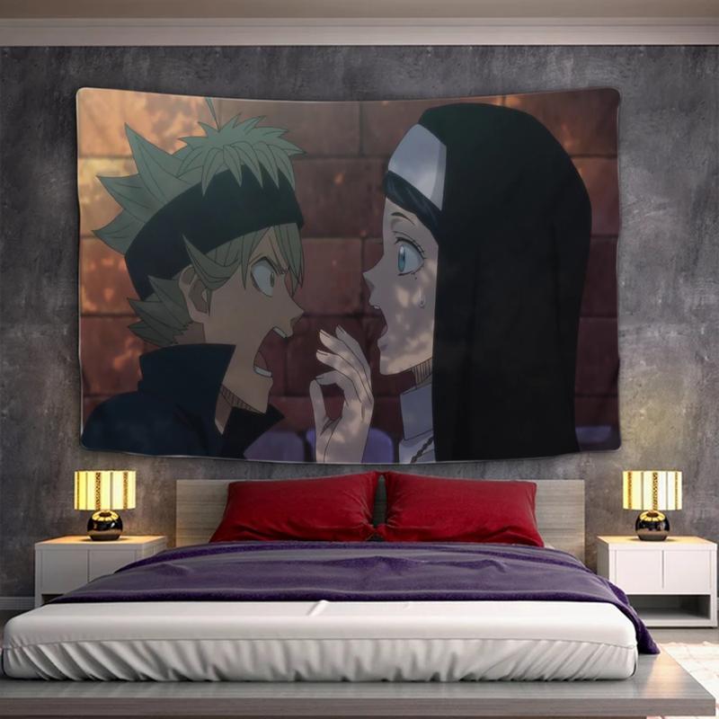 BLACK CLOVERS Room Decorations for Bedroom Anime Tapestry Wall Hanging Home Decoration Tapestries Tapries Decor Aesthetic Decors