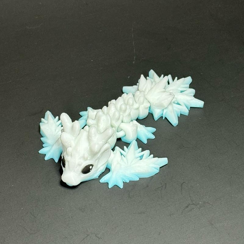 Winter Wyvern Tadling - Articulated 3d Print, Dragon Figurine, Winter Collectible Decor Gift