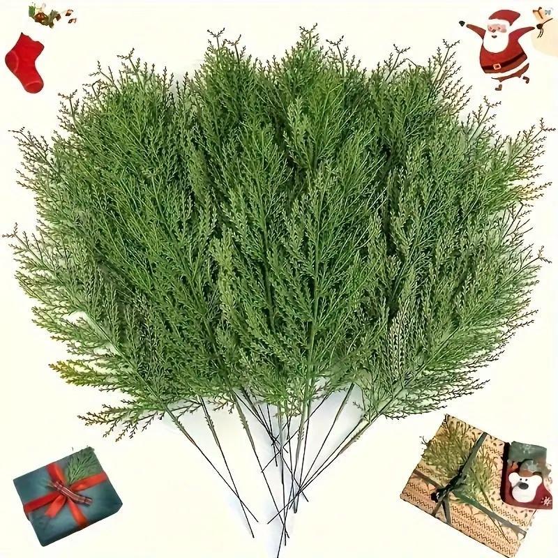 Artificial Pine Leaves, 20pcs set Fake Pine Twigs, DIY Decorative Plant for Home Party Wedding, Home Decor Supplies