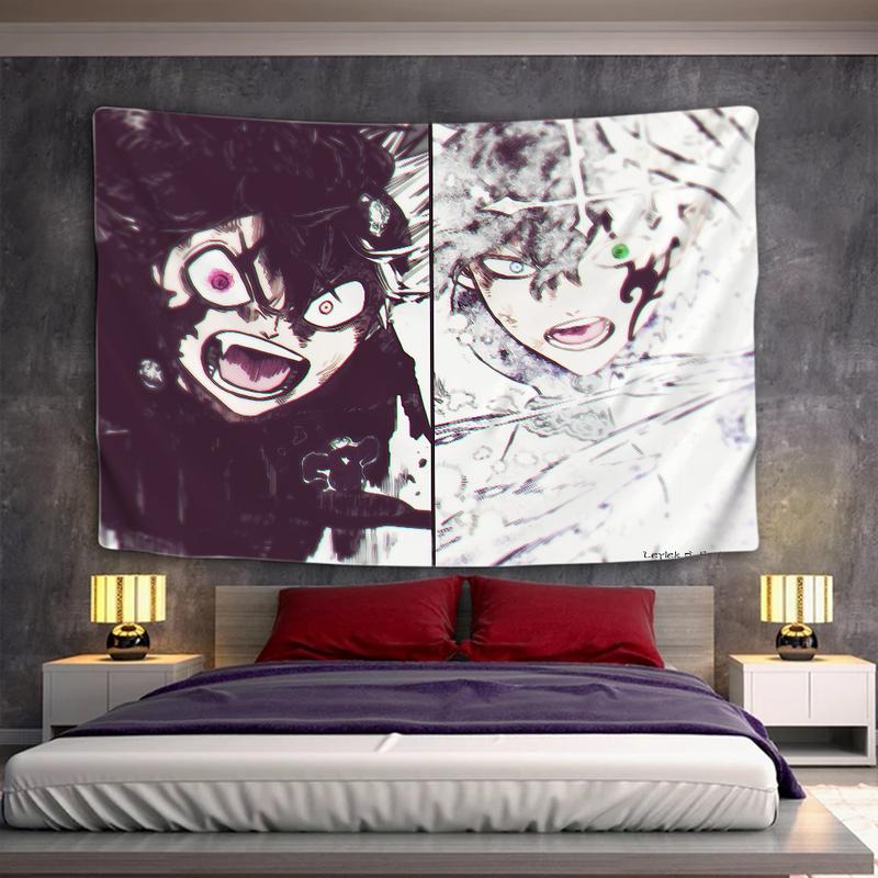 BLACK CLOVERS Room Decorations for Bedroom Anime Tapestry Wall Hanging Home Decoration Tapestries Tapries Decor Aesthetic Decors