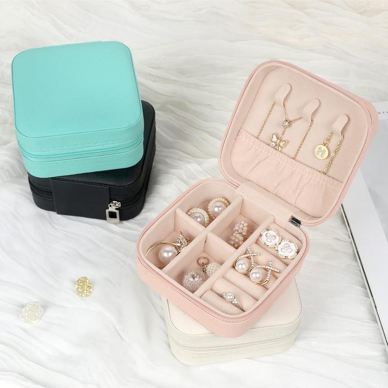 Portable Travel Jewelry Box, Multi-grid Jewelry Organizer, Jewelry Storage Box for Ring, Earrings, Necklace, Bracelet