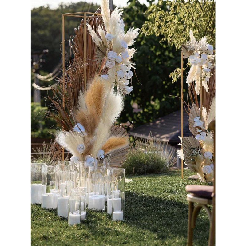 18pcs Deep Purple Artificial Pampas Grass Boho Decor, Faux Fluffy Tall Bulrush Reed Grass For Autumn Vase Filler, Farmhouse Home Kitchen Bohemian Decoration, Room, Wedding Party Decor, Christmas